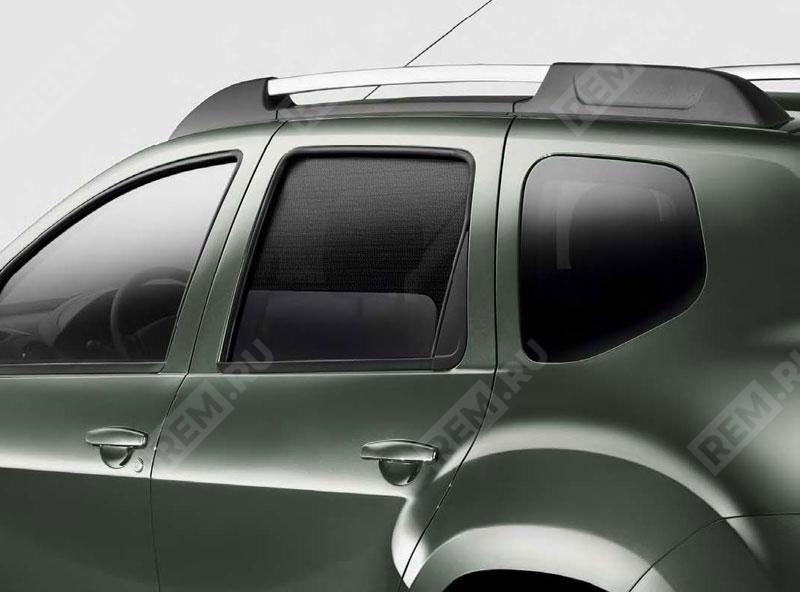 Комплект шторок на окна задних дверей, боковых окон багажного отделения и крышки багажника для Рено Дастер (5 шт.)